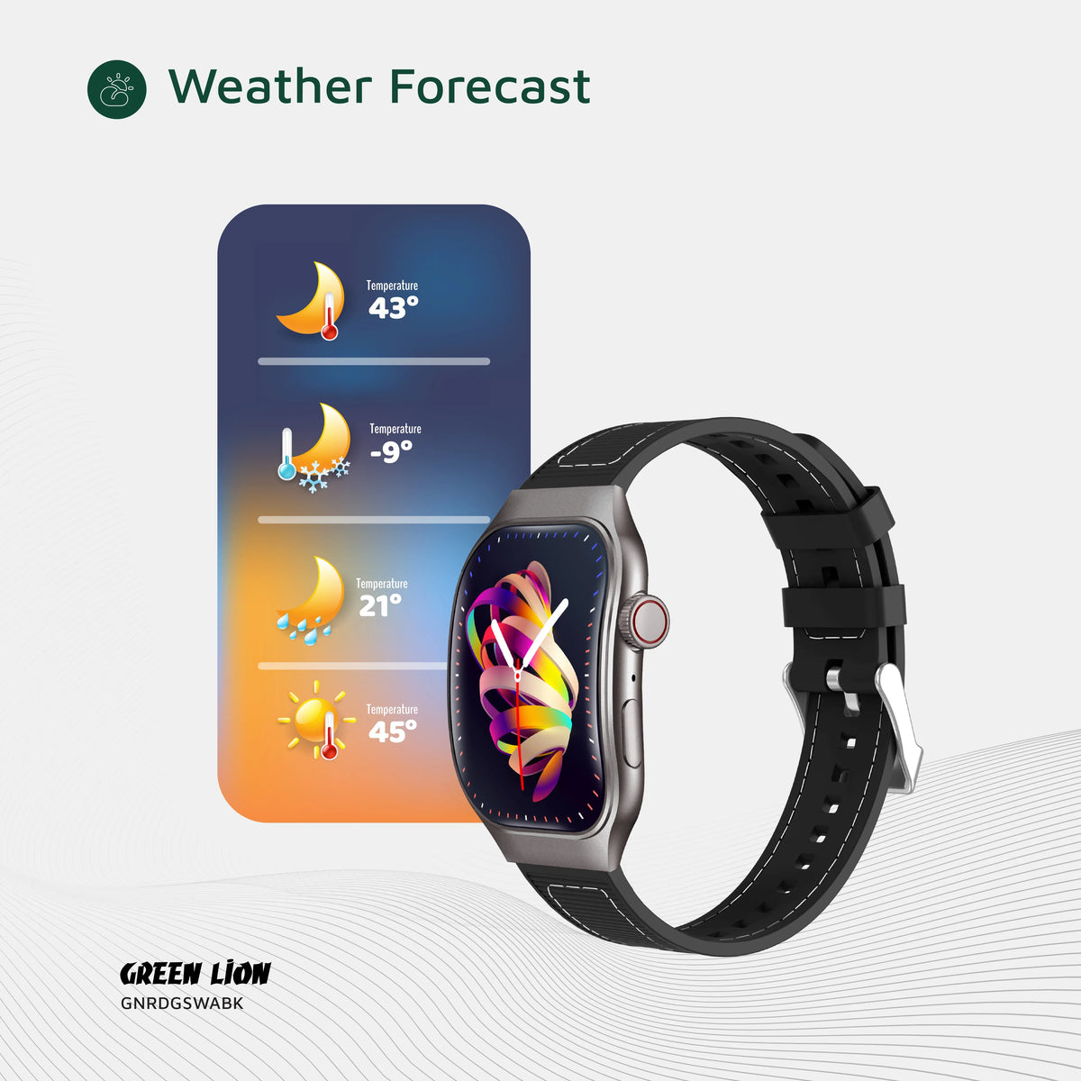 Green Lion Ridge Smart Watch - Black&Black – image 9