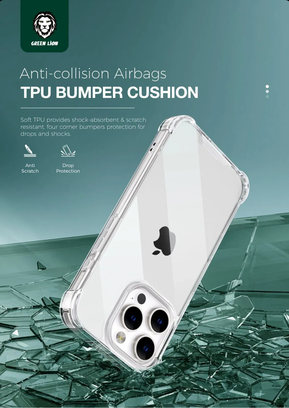 Green Lion Anti-Shock Case - Clear – image 3