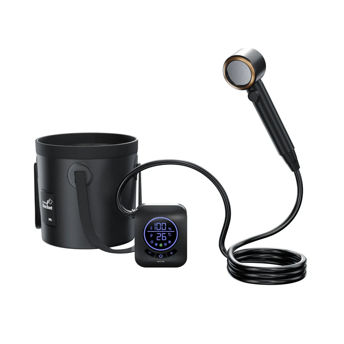 Green Lion Camping Shower with Intelligent Digital Display Black – image 6