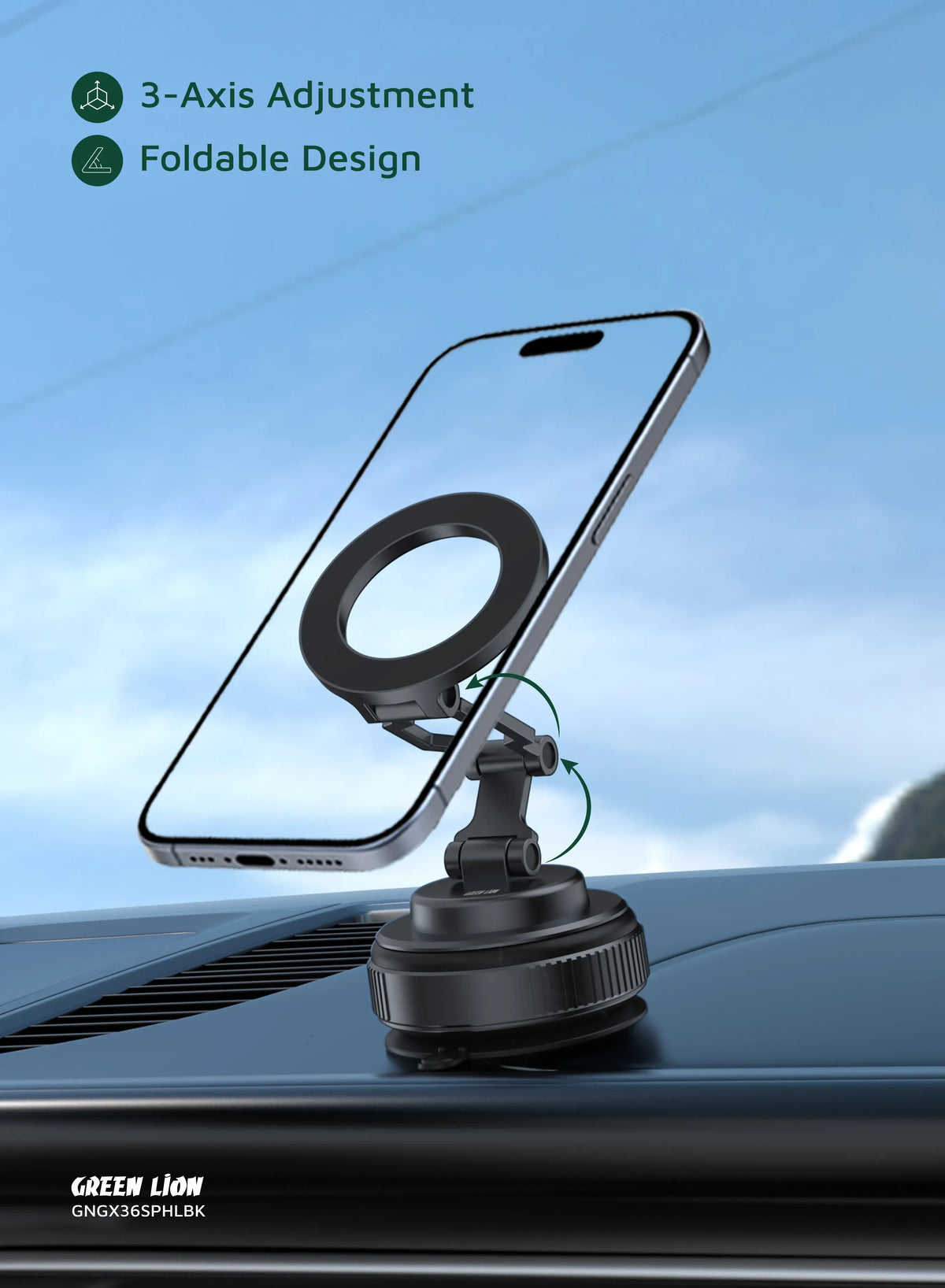 Green Lion Gx 36 Suction Phone Holder Gray – image 11