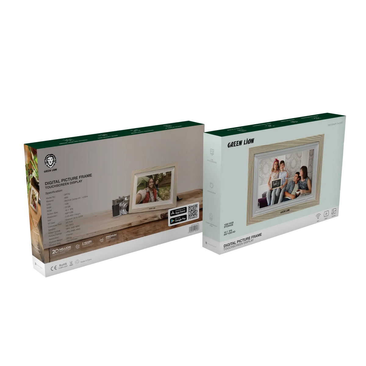 Green Lion Digital Picture Frame Touch Screen Display 10 1 Inch Wooden – image 5