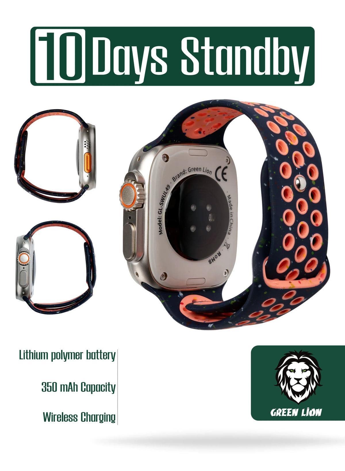 Green Lion Ultra Active Smart Watch - Orange – image 11