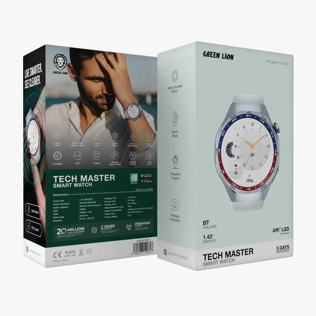 Green Lion Tech Master Smart Watch - Silver – image 9