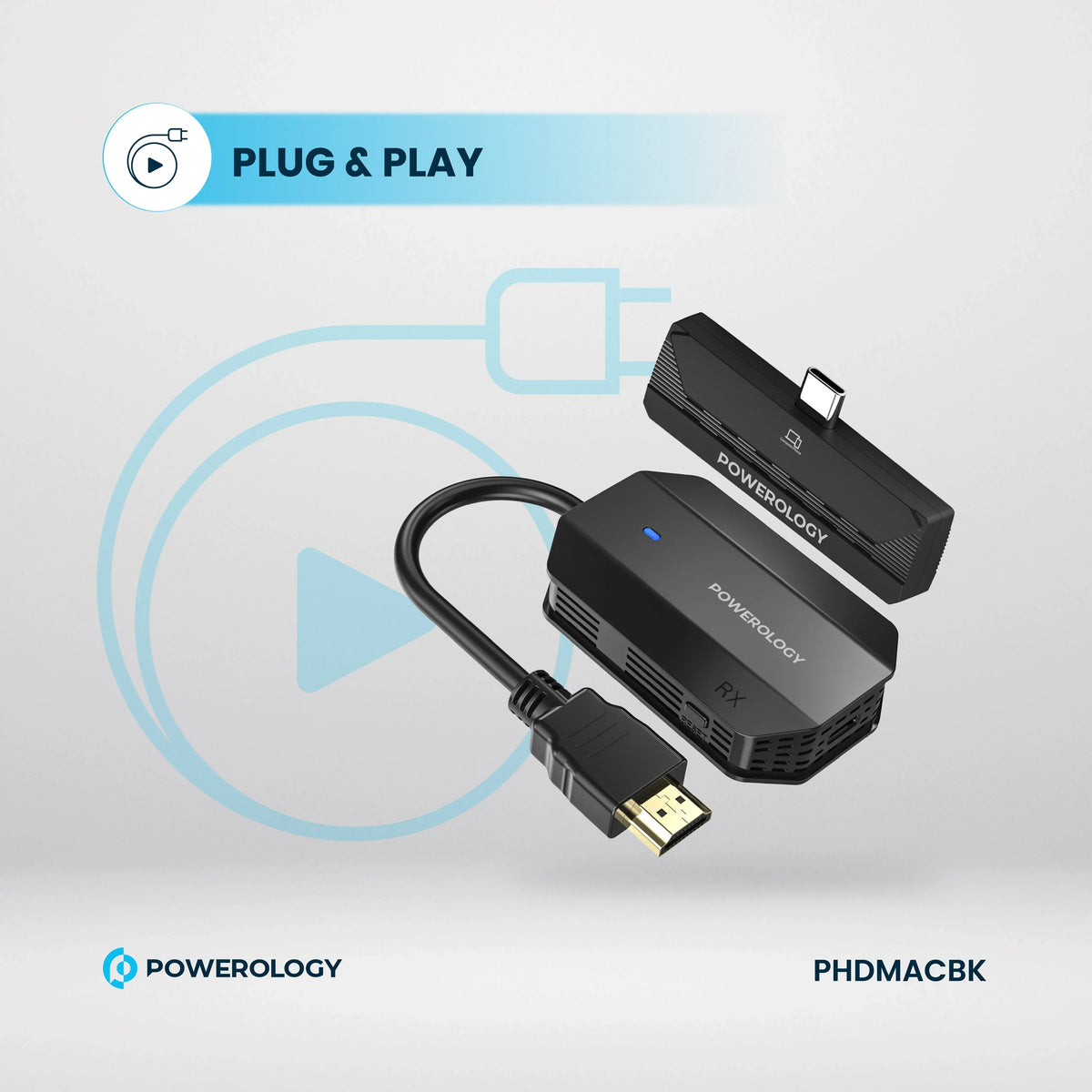 Powerology Wireless Hdmi Type C Adapter Audio Video Black – image 12