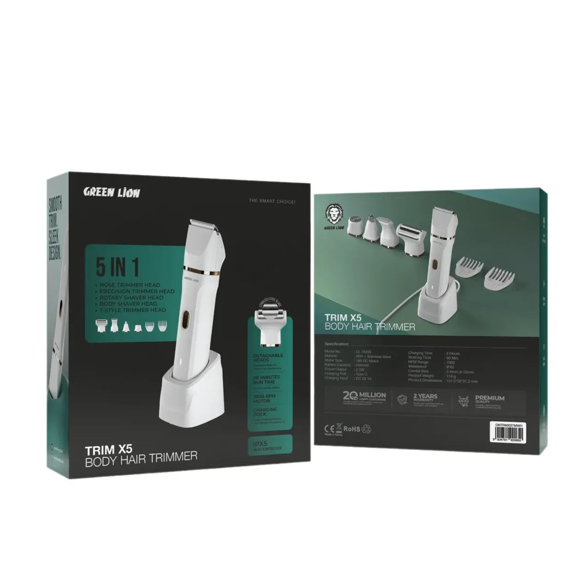 Green Lion Trim X5 Body Hair Trimmer White – image 2