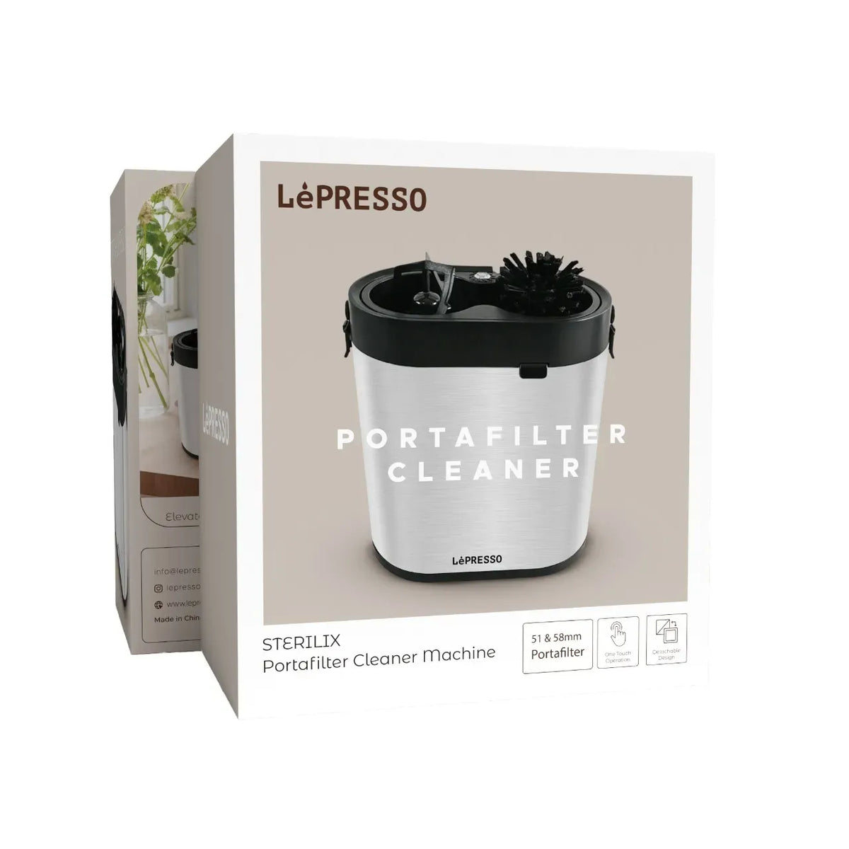 LePresso Sterilix Portafilter Cleaner Machine Silver – image 4