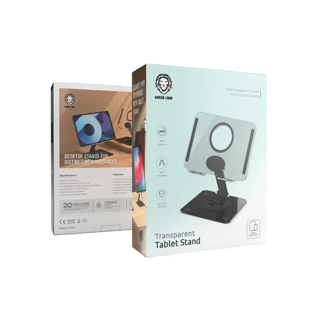 Green Lion Transparent Tablet Stand Black – image 3