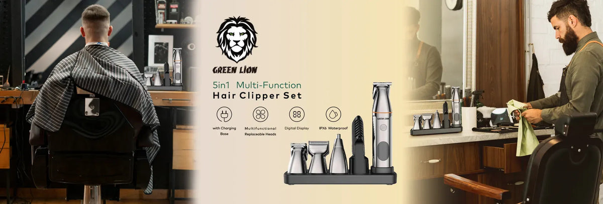Green Lion 5 in 1 Multi Function Hair Clipper Set 600mAh Black – image 5