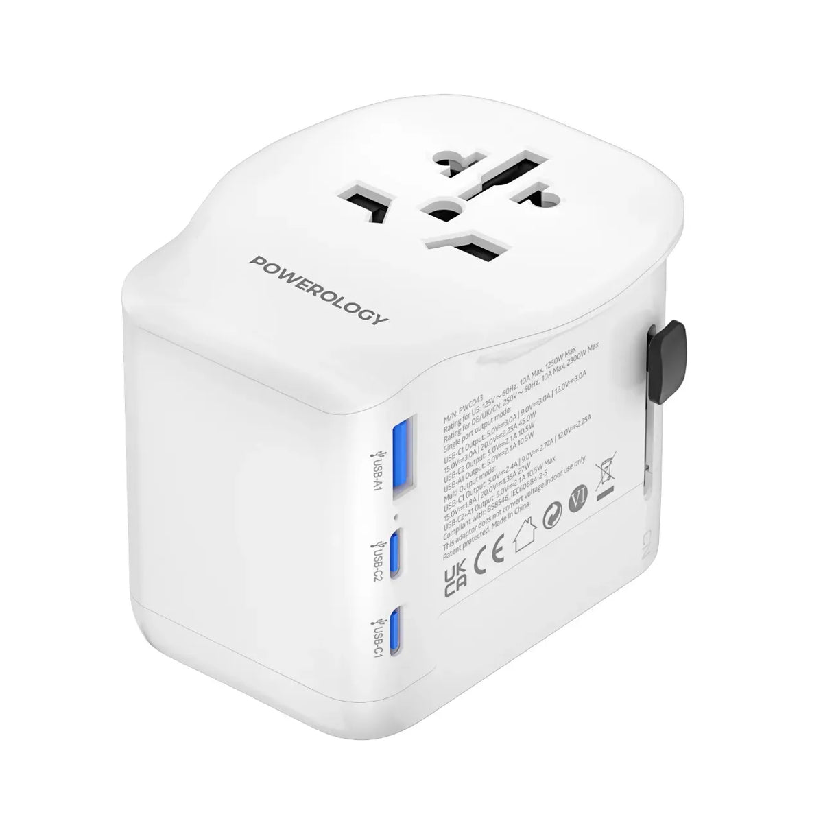 Powerology Universal Travel Adapter 2300w White – image 7