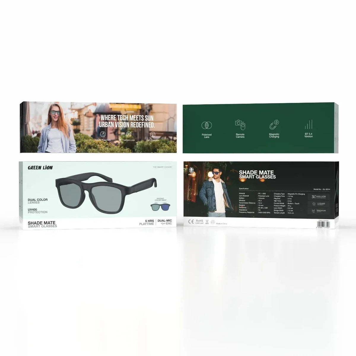 Green Lion Shade Mate Smart Glasses Black – image 5