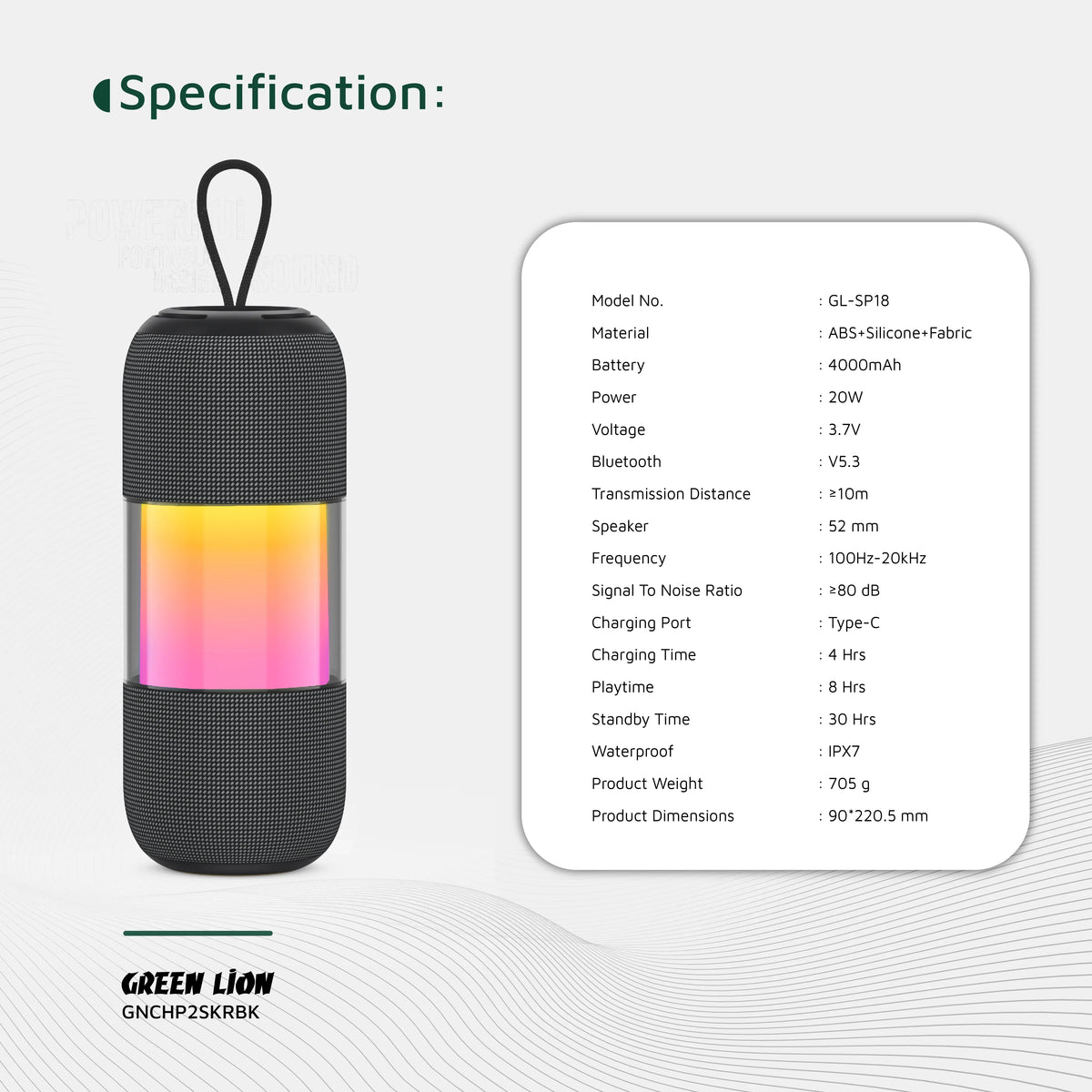 Green Lion Change Pro Rgb Portable Speaker Black – image 6