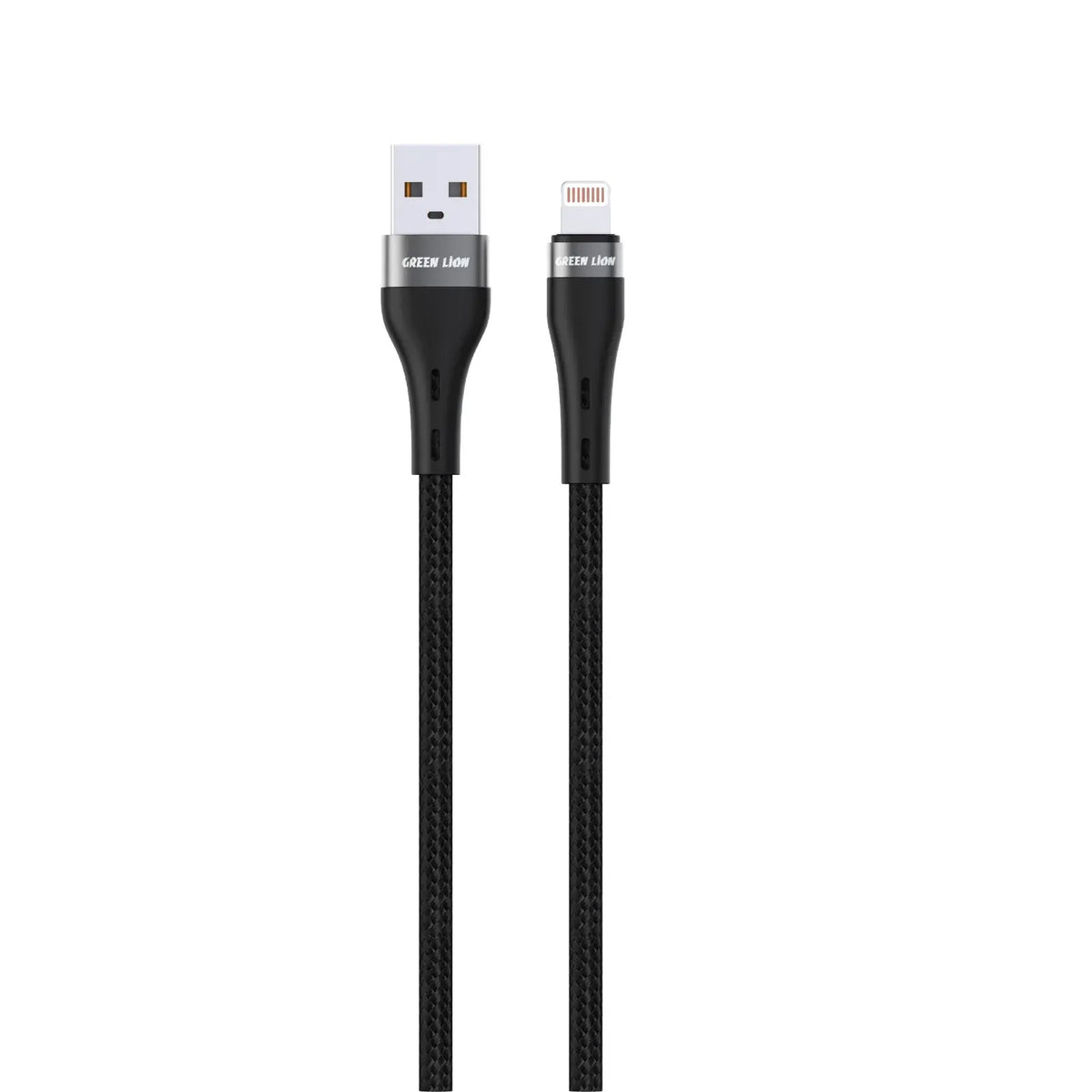 Green Lion USB A to Lightning Braided Cable Black – image 2