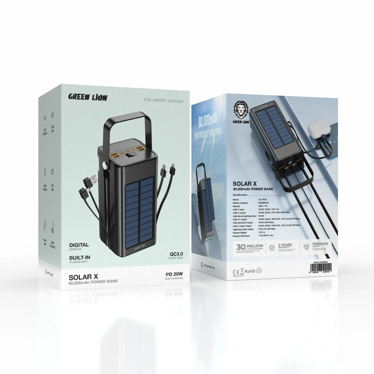 Green Lion Solar X 80000 m Ah Power Bank PD 20 W - Black – image 3