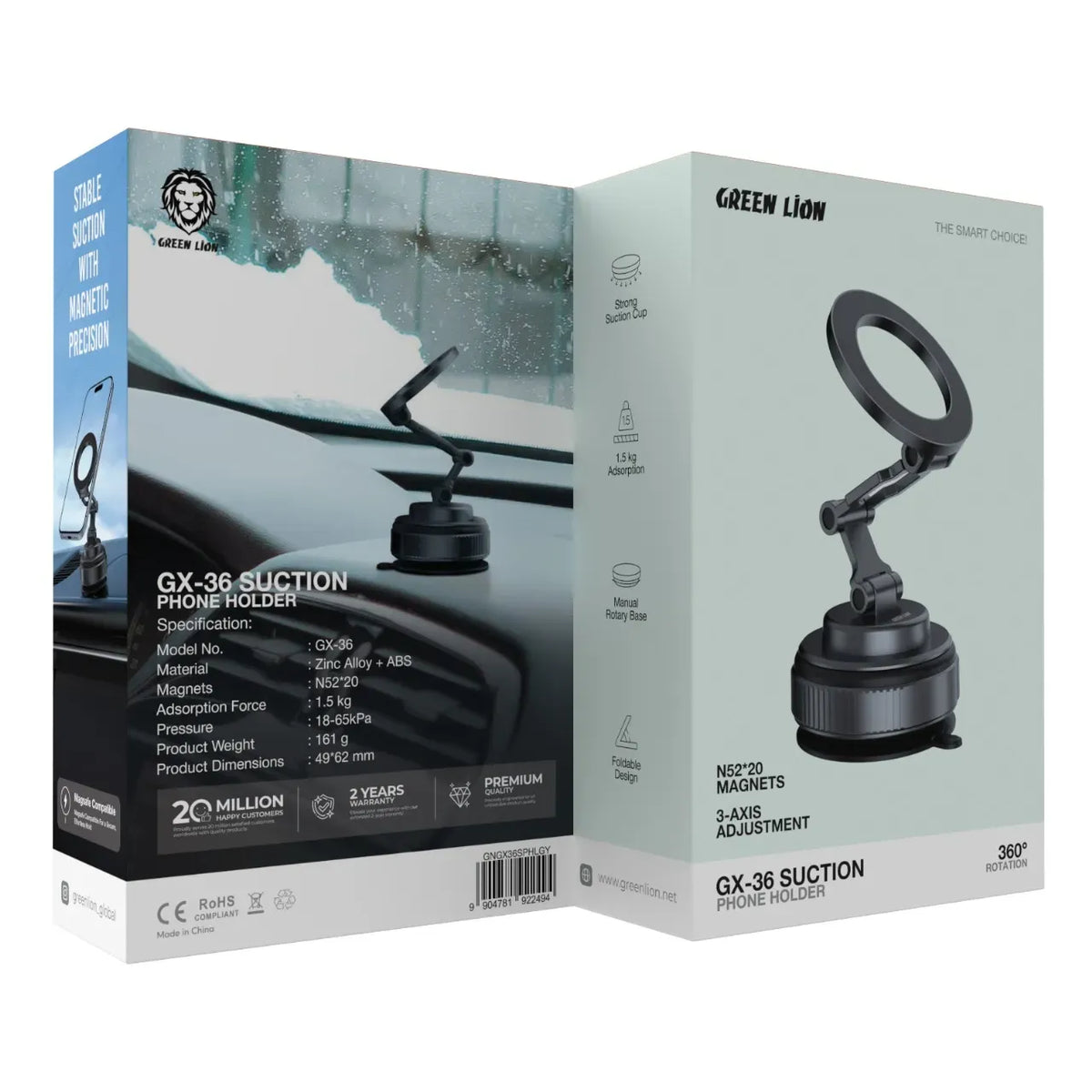 Green Lion Gx 36 Suction Phone Holder Gray – image 6