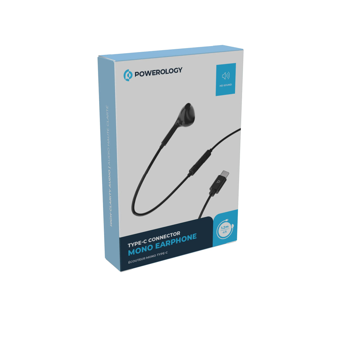 Powerology Type-CConnector Mono Earphone (1.2 m/4 ft) - Black – image 3