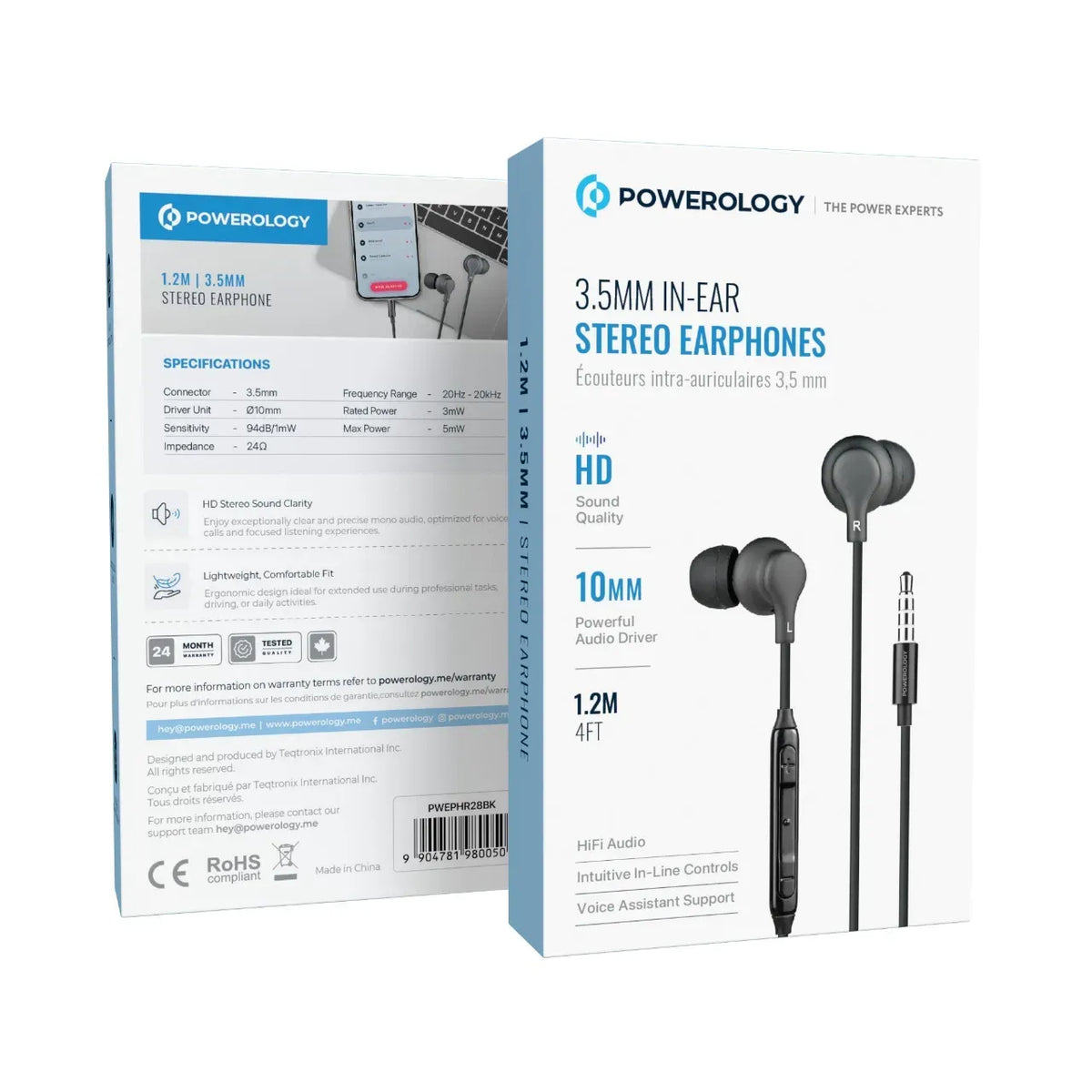 Powerology 3.5 mm In-Ear Stereo Earphones - Black – image 2