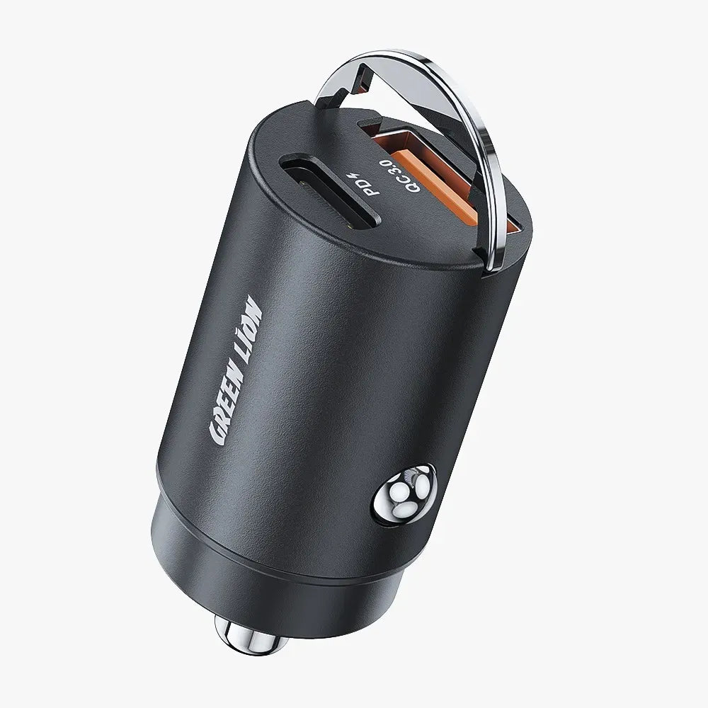 Green Lion Ring Charge Dual Port Car Charger PD 36 WCto C 1 m Cable - Black – image 4