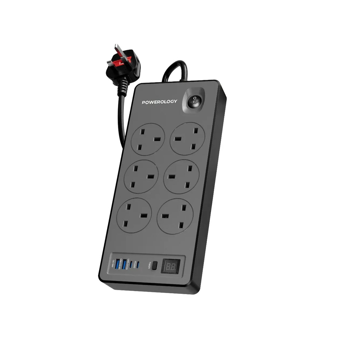 Powerology 6ac 2990w Power Strip PD 20w Black – image 2