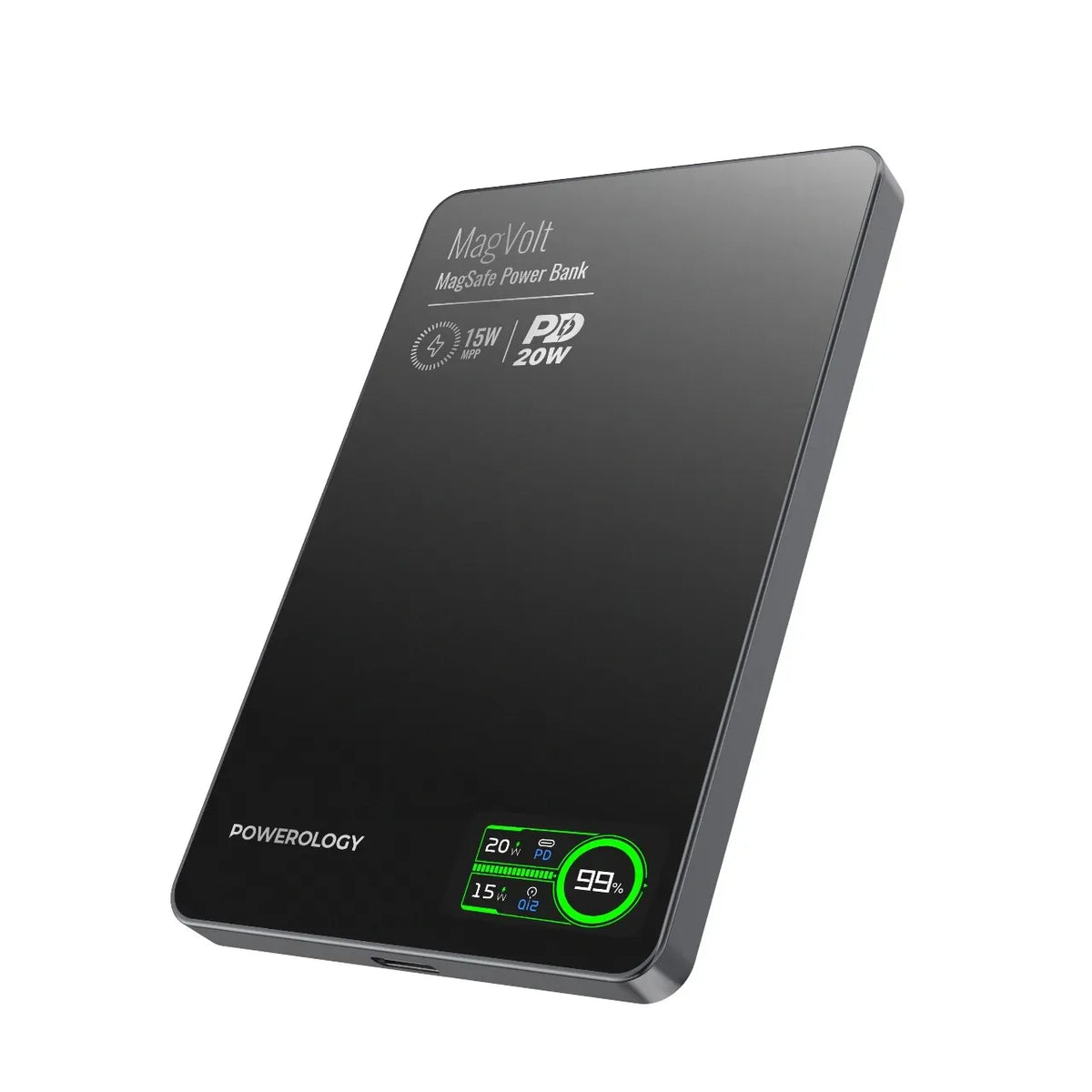 Powerology Mag Volt 10000 m Ah Magnetic Power Bank - Black
