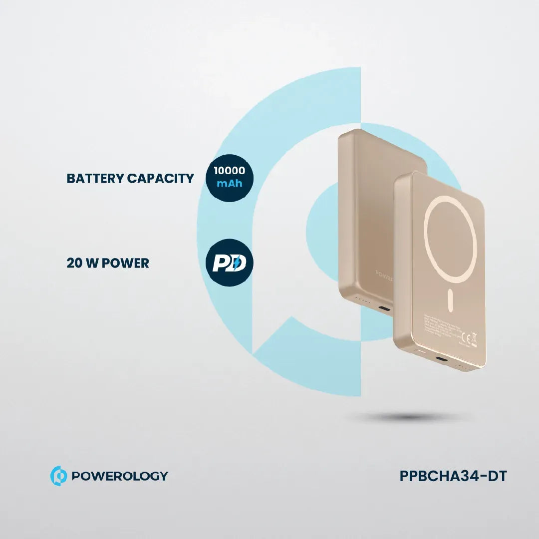 Powerology Spetelli 10000 m Ah MagSafe Aluminum Power Bank PD 20 W - Desert Titanium – image 11