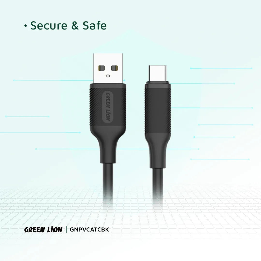 Green Lion USB-ATo Type-C PVCCable(1 m) - Black – image 5