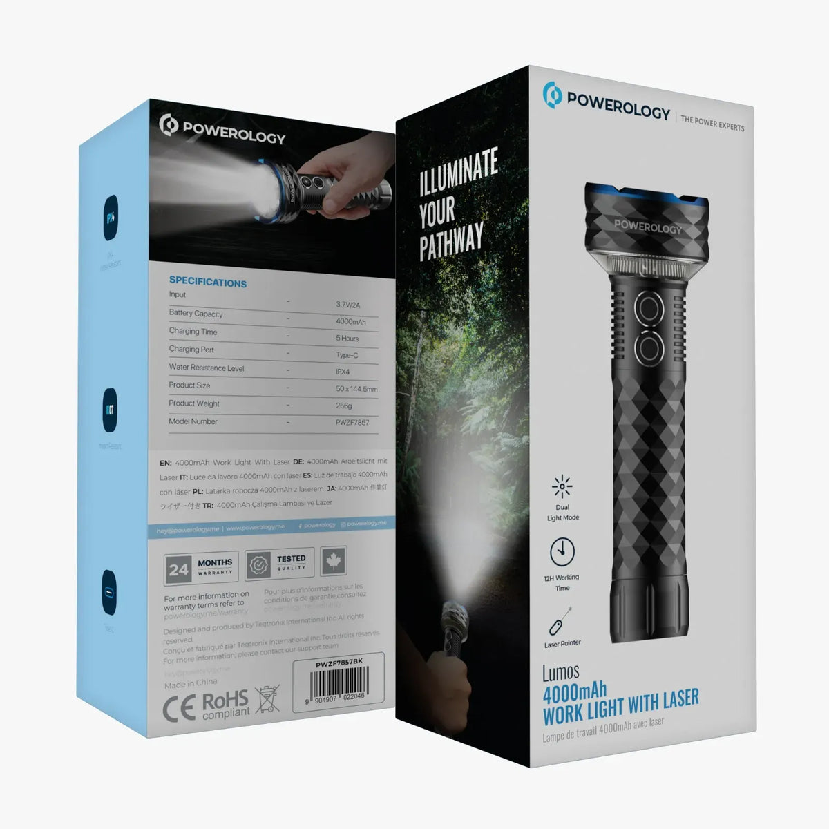 Powerology Lumos 4000mAh Work Light with Laser Black – image 3