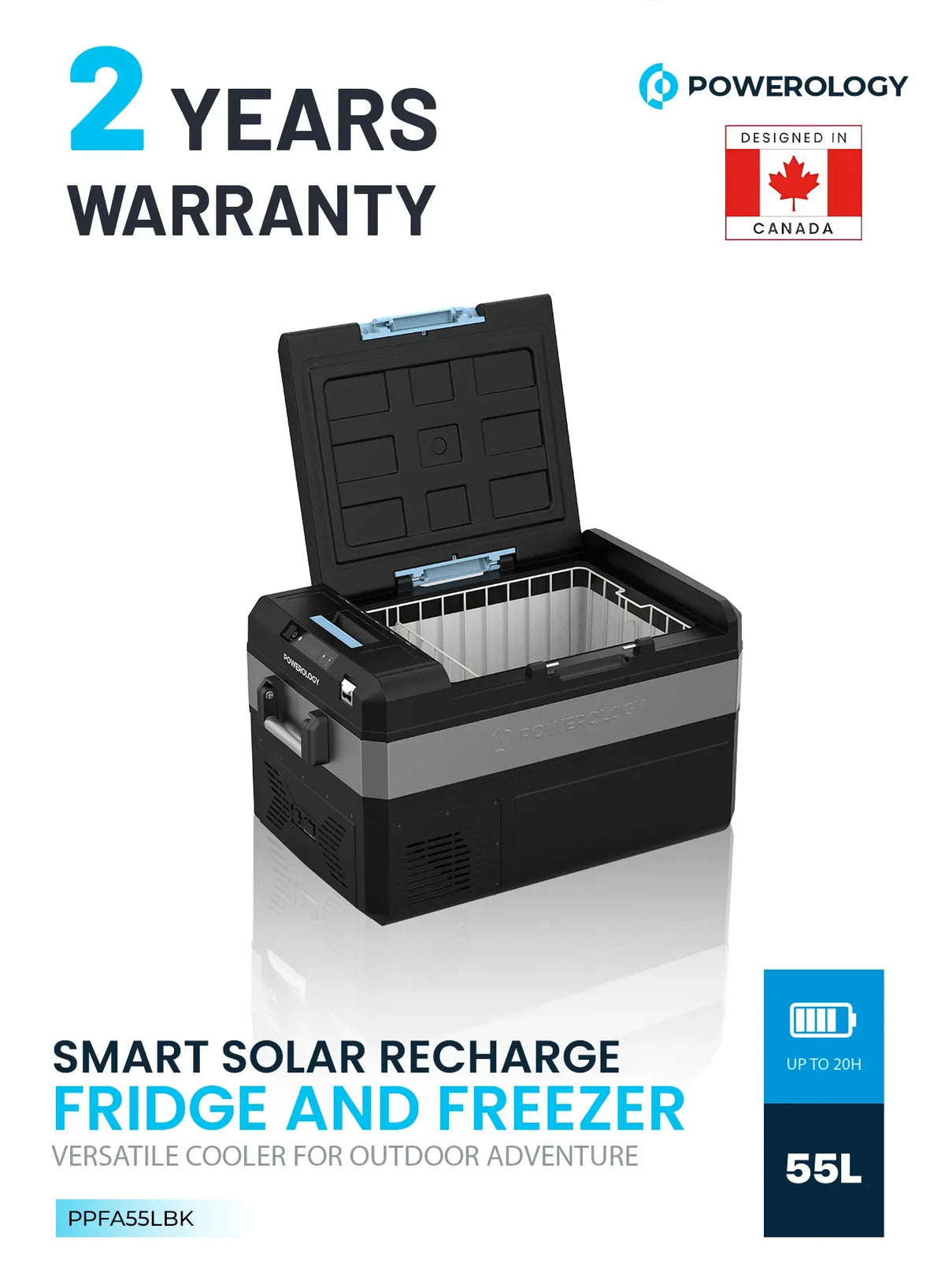 Powerology Portable Fridge 55l with App Black – image 13