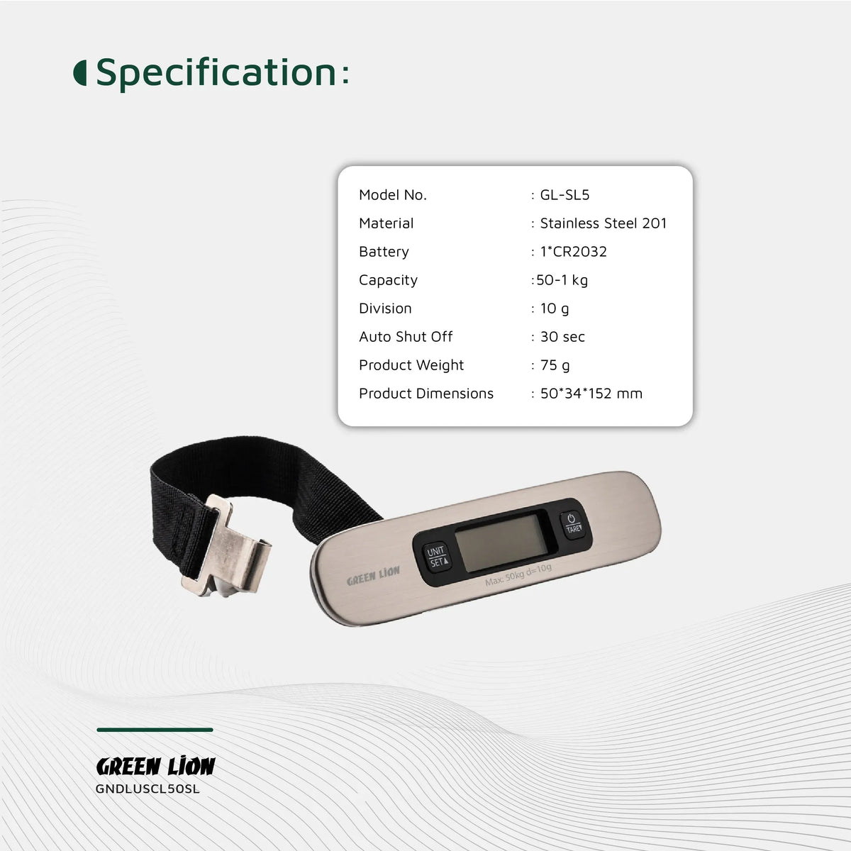 Green Lion Digital Luggage Scale Silver – image 12