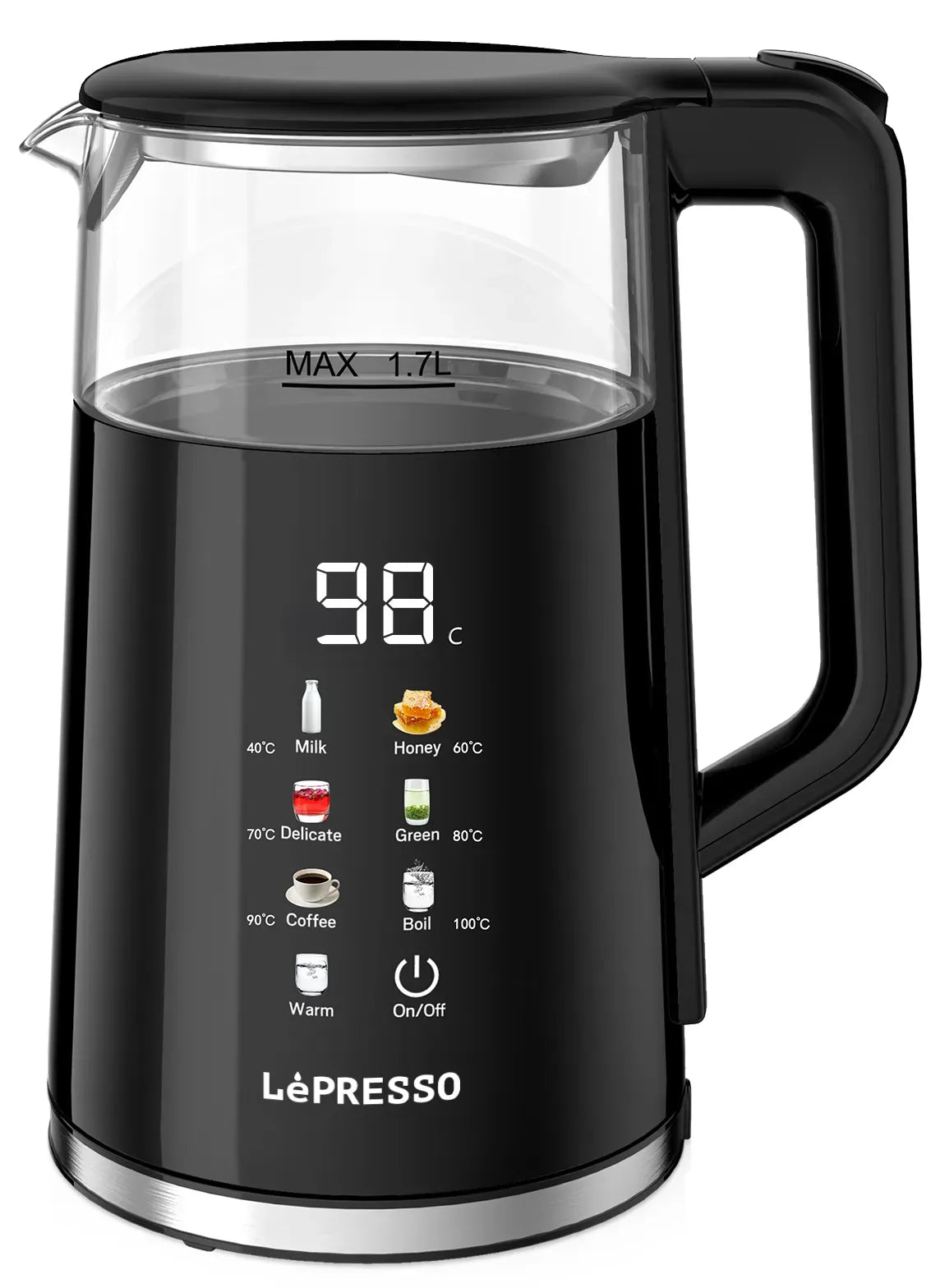 LePresso Electric Window Kettle Multi Temprature Display Black – image 5
