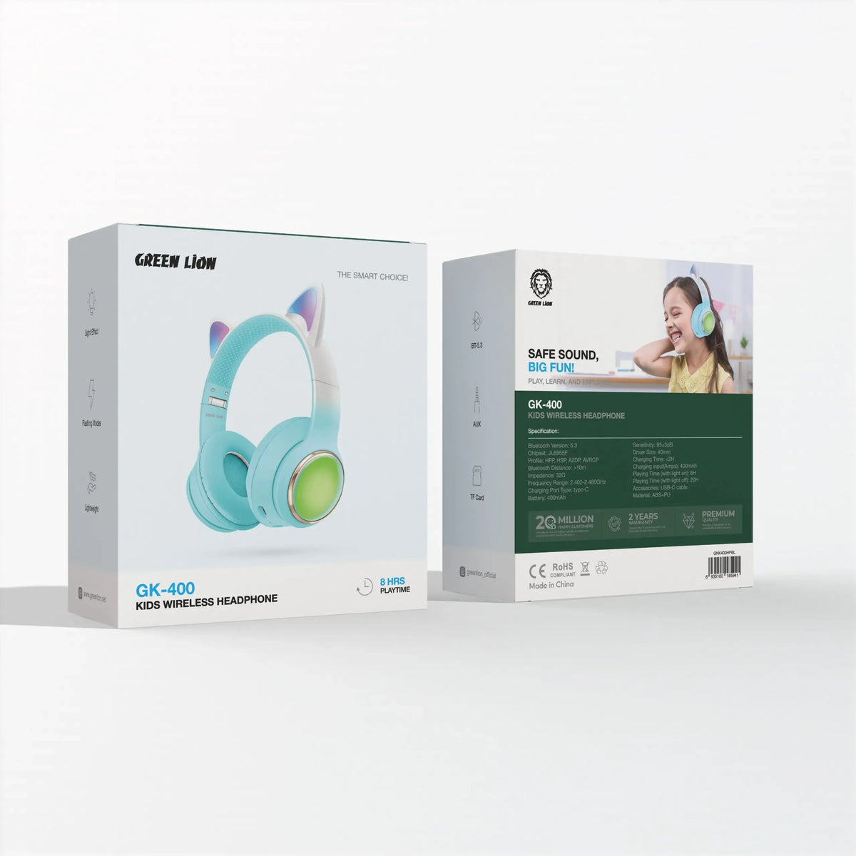 Green Lion GL-400 Kids Wireless Head Phone - Blue – image 2