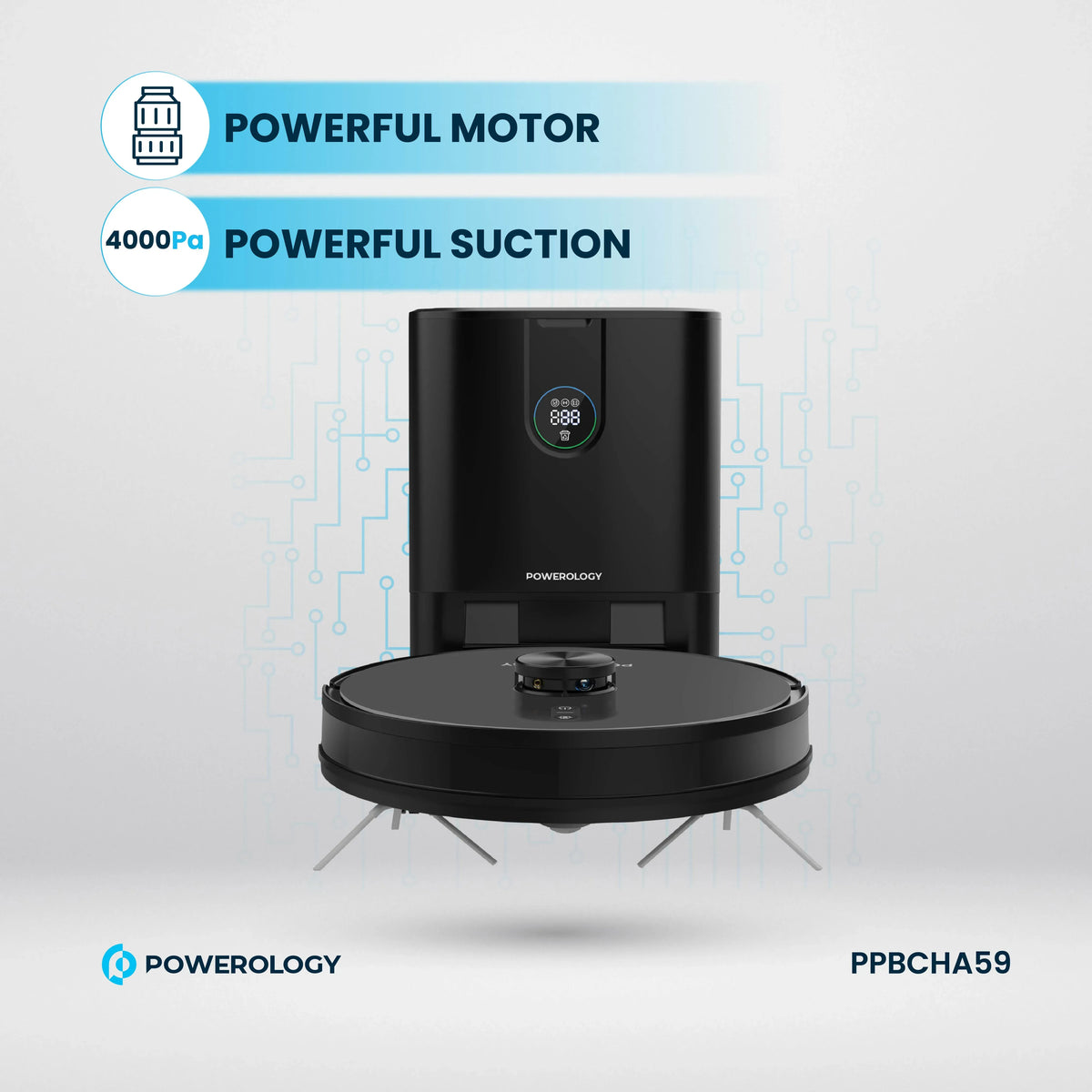 Powerology Smart Station Robot Vacuum Mop Black – image 18