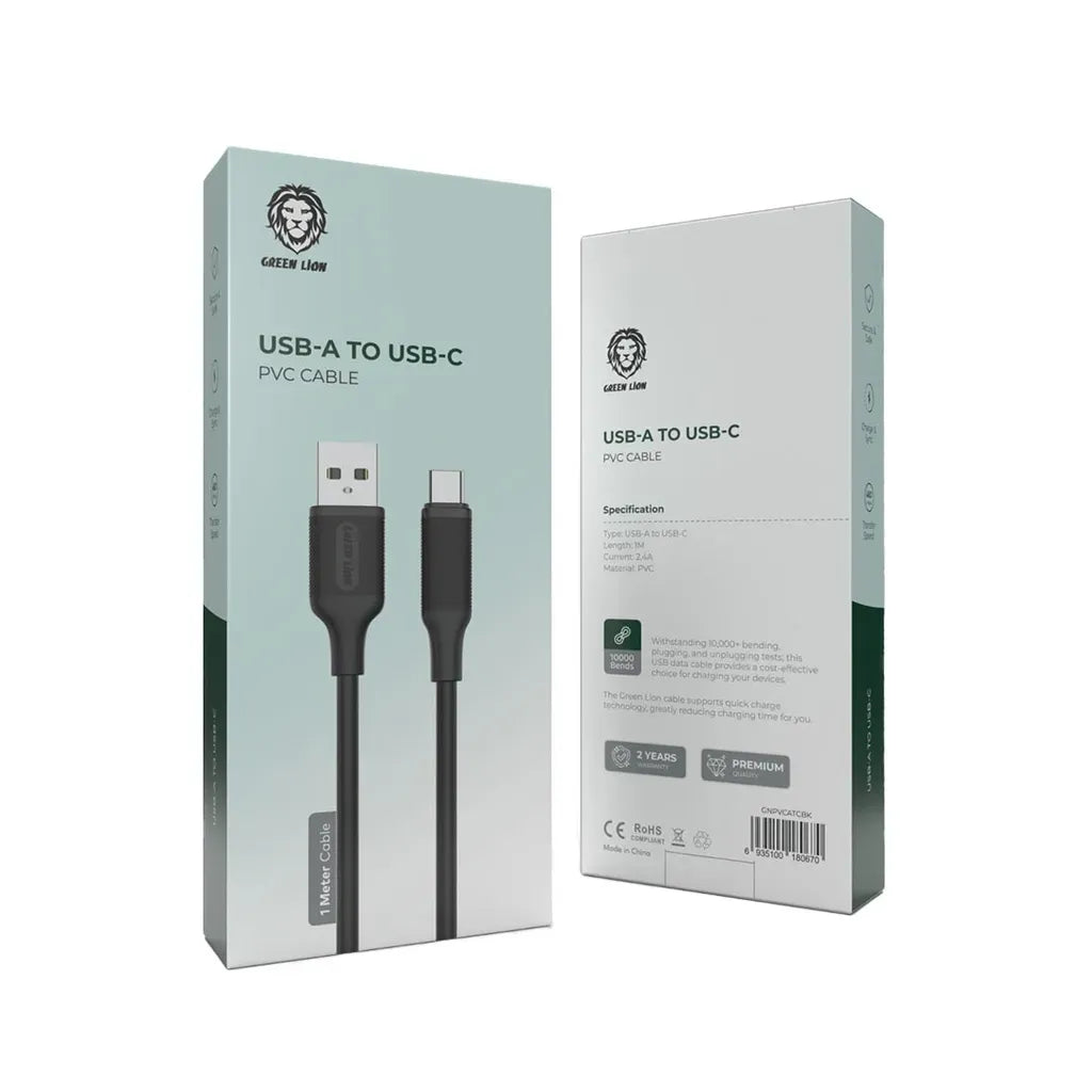 Green Lion USB-ATo Type-C PVCCable(1 m) - Black – image 6