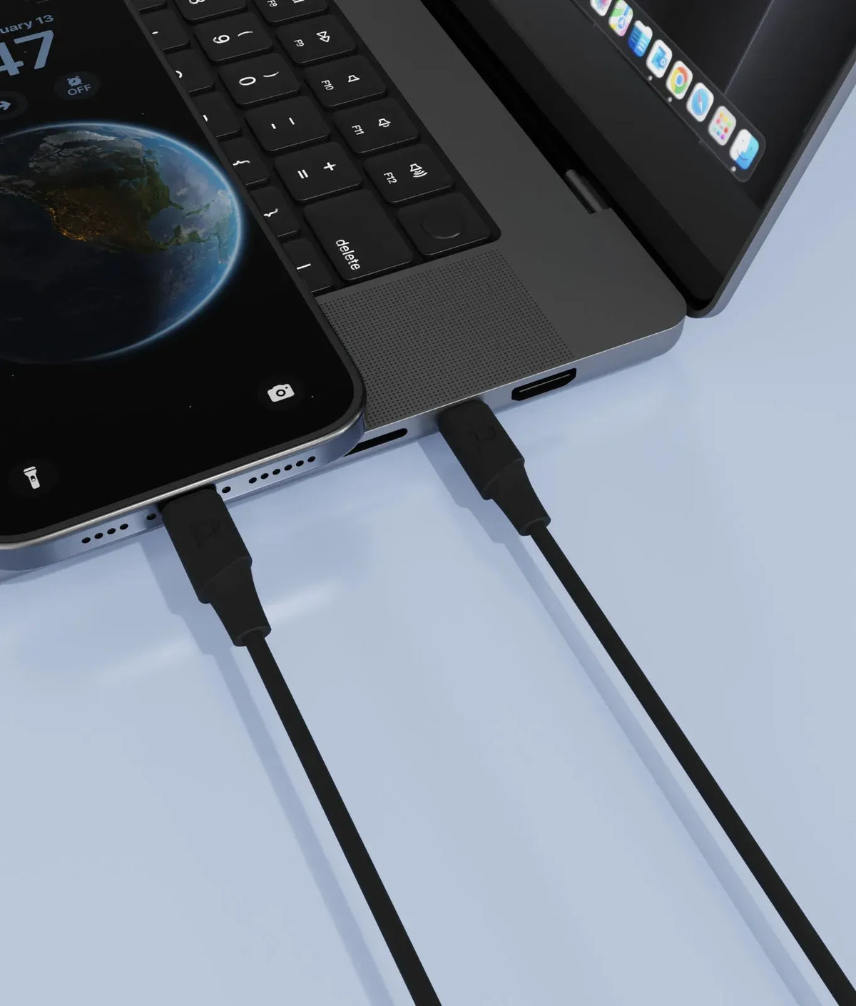Powerology Power Sync Flex USB-C to Lightning 2 MCable PD 30 W - Black – image 4