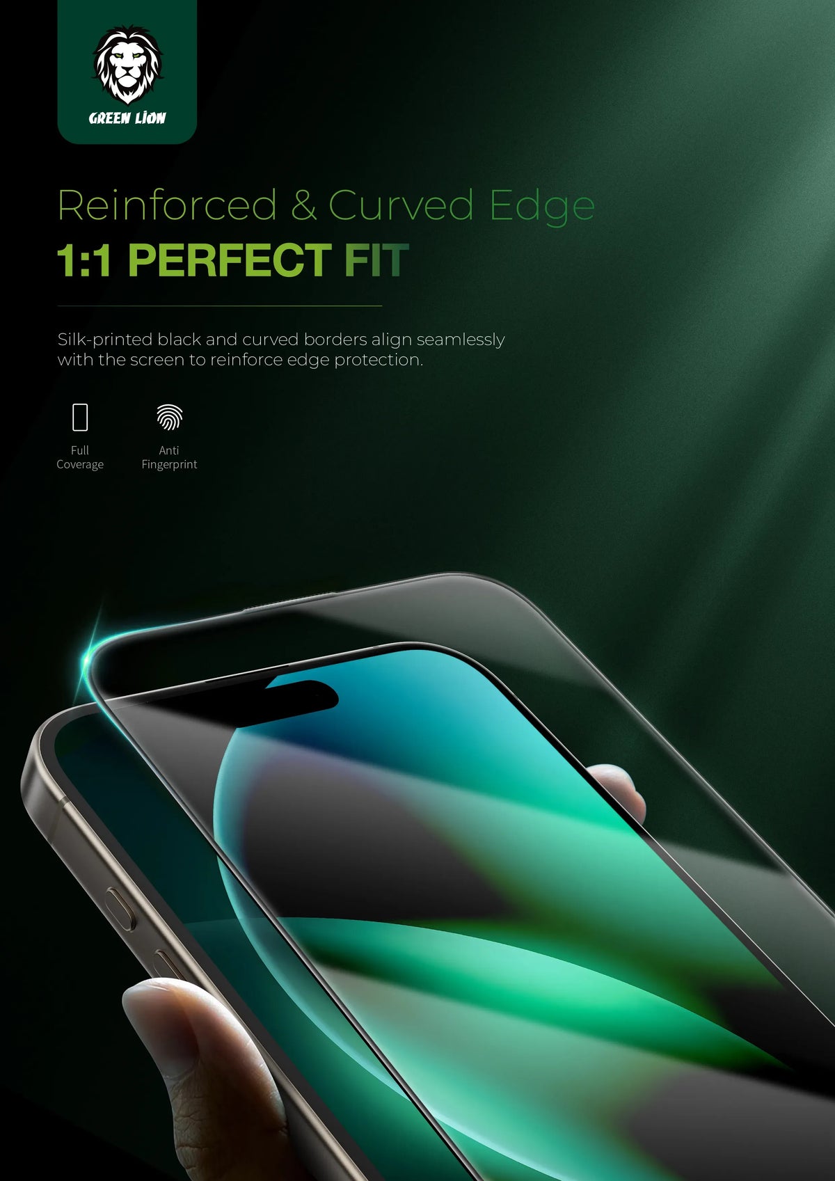 Green Lion 9 HSteve HD Screen Protector - Black Edge/Clear – image 10