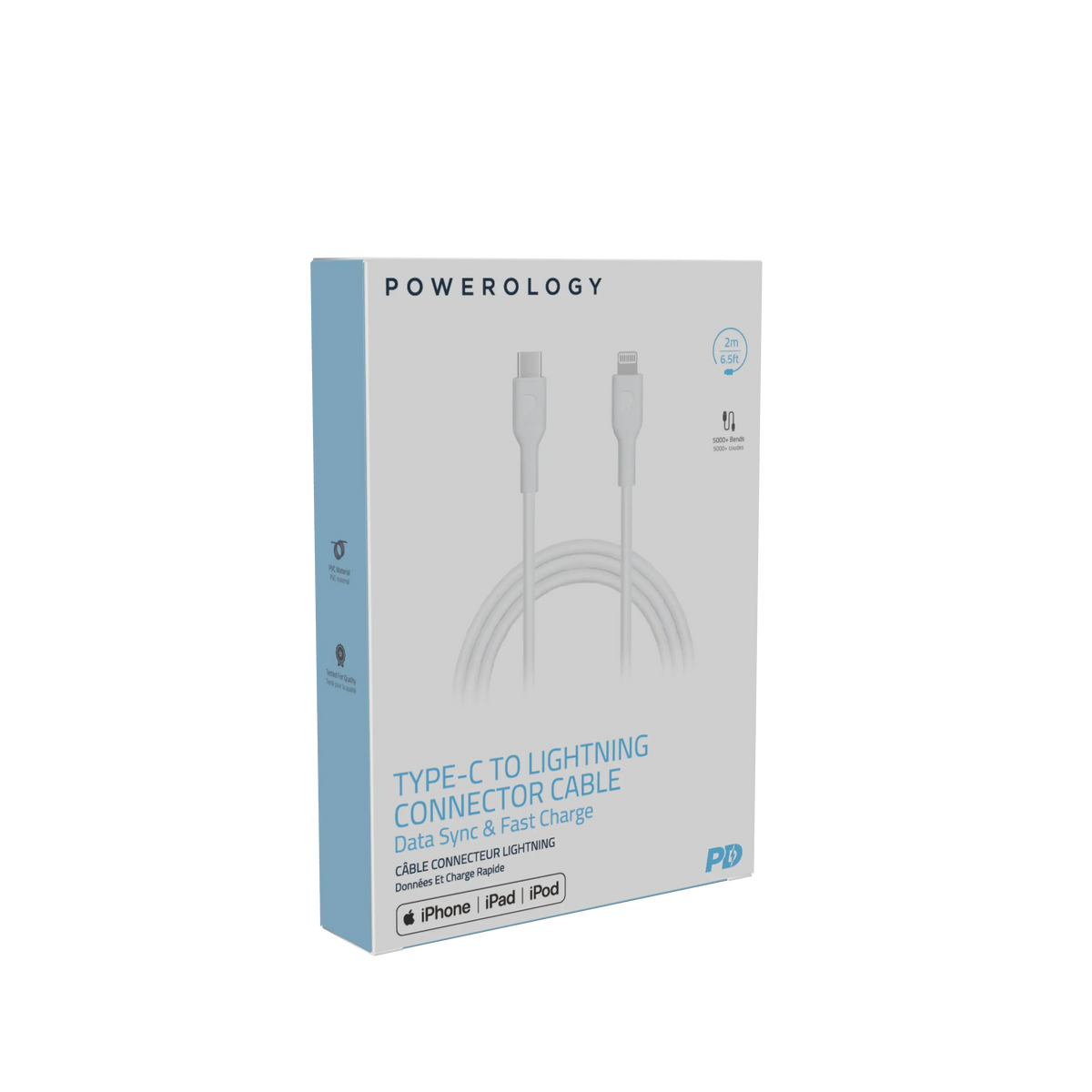 Powerology Type-CTo Lightning Cable PD 60 W - White – image 2