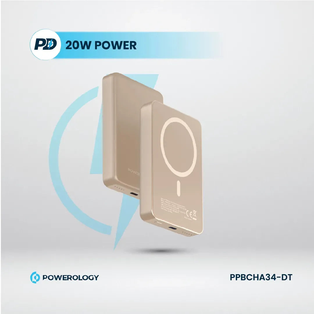 Powerology Spetelli 10000 m Ah MagSafe Aluminum Power Bank PD 20 W - Desert Titanium – image 12