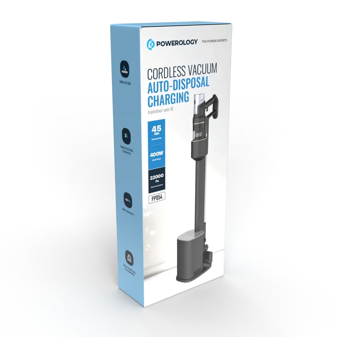 Powerology Cordless Vacuum Auto Disposal Charging Black – image 2