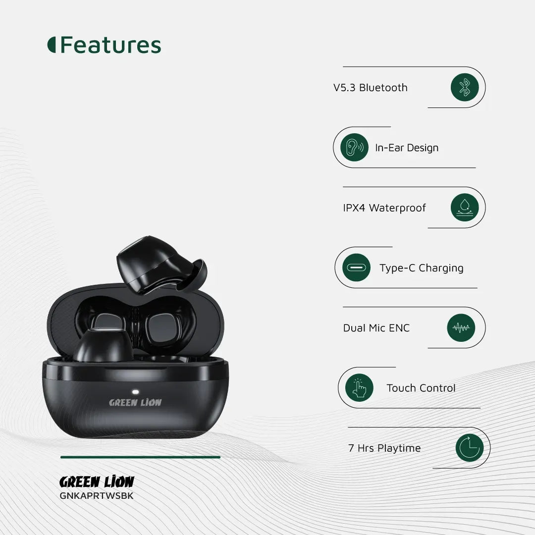Green Lion Kaprun True Wireless Earbuds Black – image 17