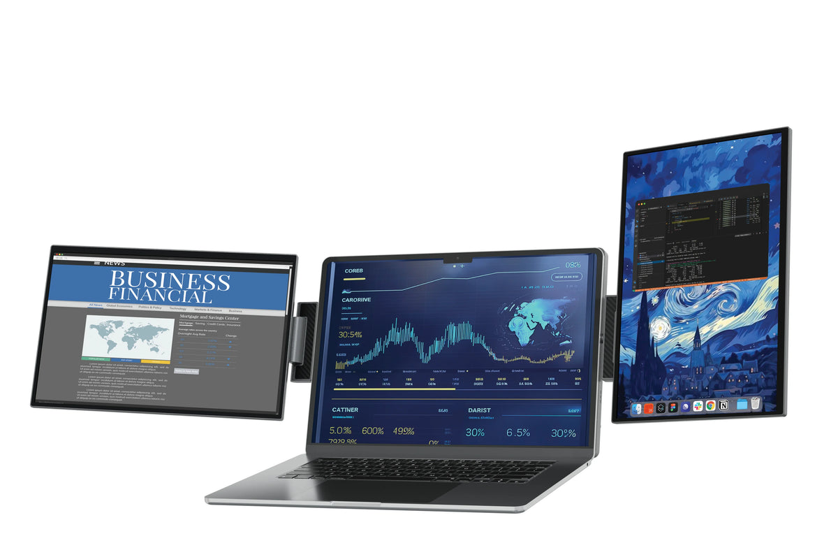 Powerology Skyfold 14 Dual Display Laptop Monitor Black – image 1