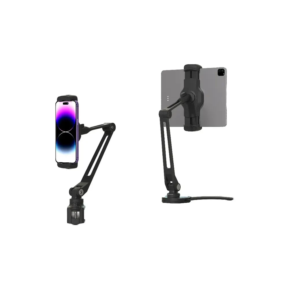 Powerology Solid Alloy Aluminum 360deg Rotatable Suction Phone Holder Black – image 2