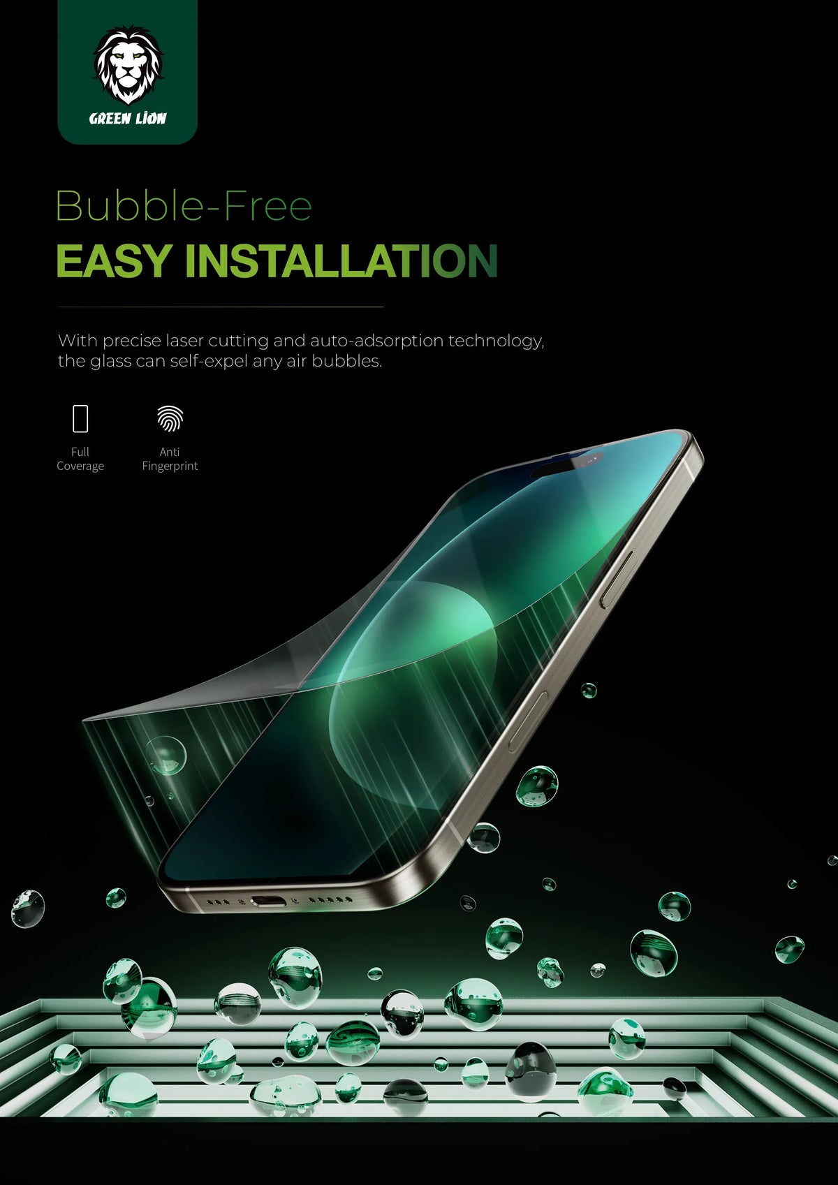Green Lion 9 HSteve HD Screen Protector - Black Edge/Clear – image 5