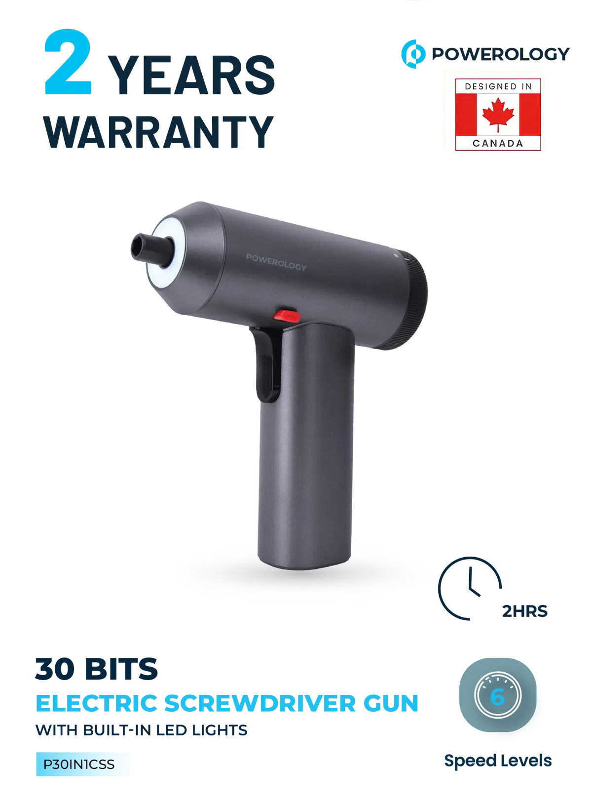 Powerology 30 Bits Electric Screwdriver Gun – image 9
