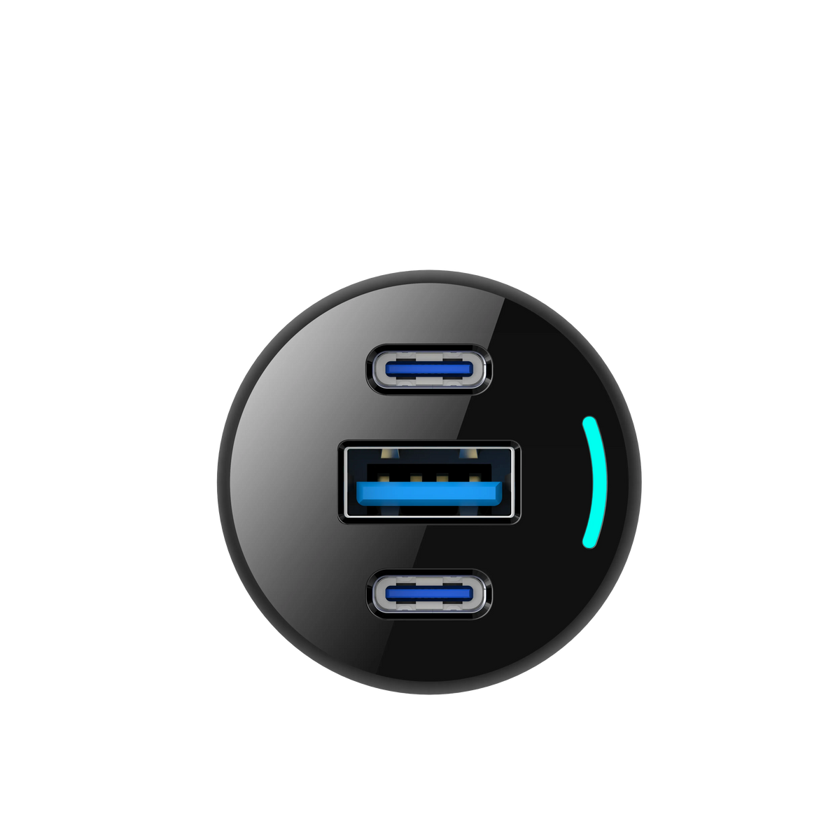 Powerology Pd65w Pd20w Qc18w LED Triple Ports Car Charger Black – image 4