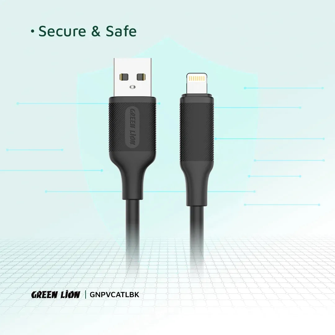 Green Lion USB-ATo Lightning PVCCable(1 m) - Black – image 2