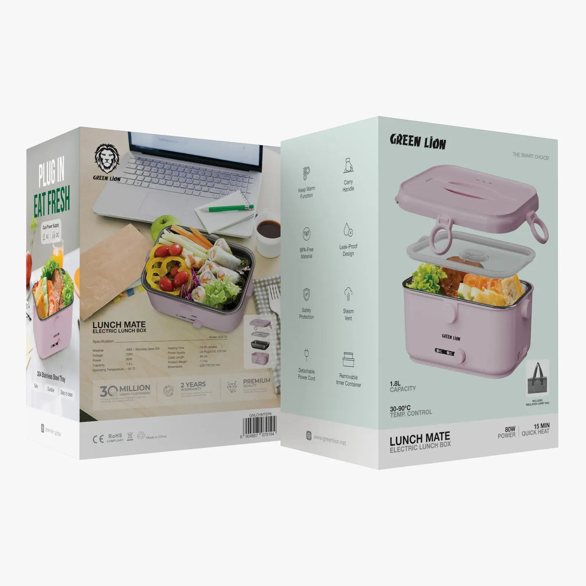 Green Lion Lunch Mate Electric Lunch Box 1.8 L - Pink – image 3