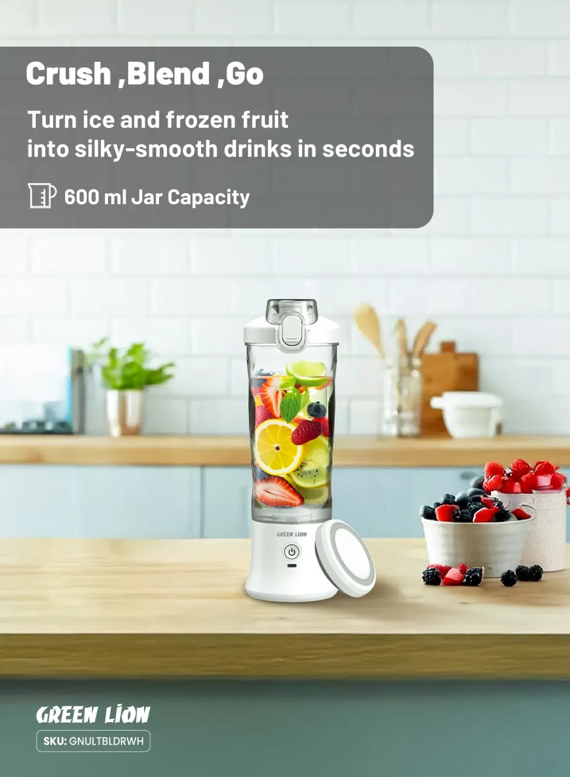 Green Lion Ultimate Blender 600ml Capacity White – image 4