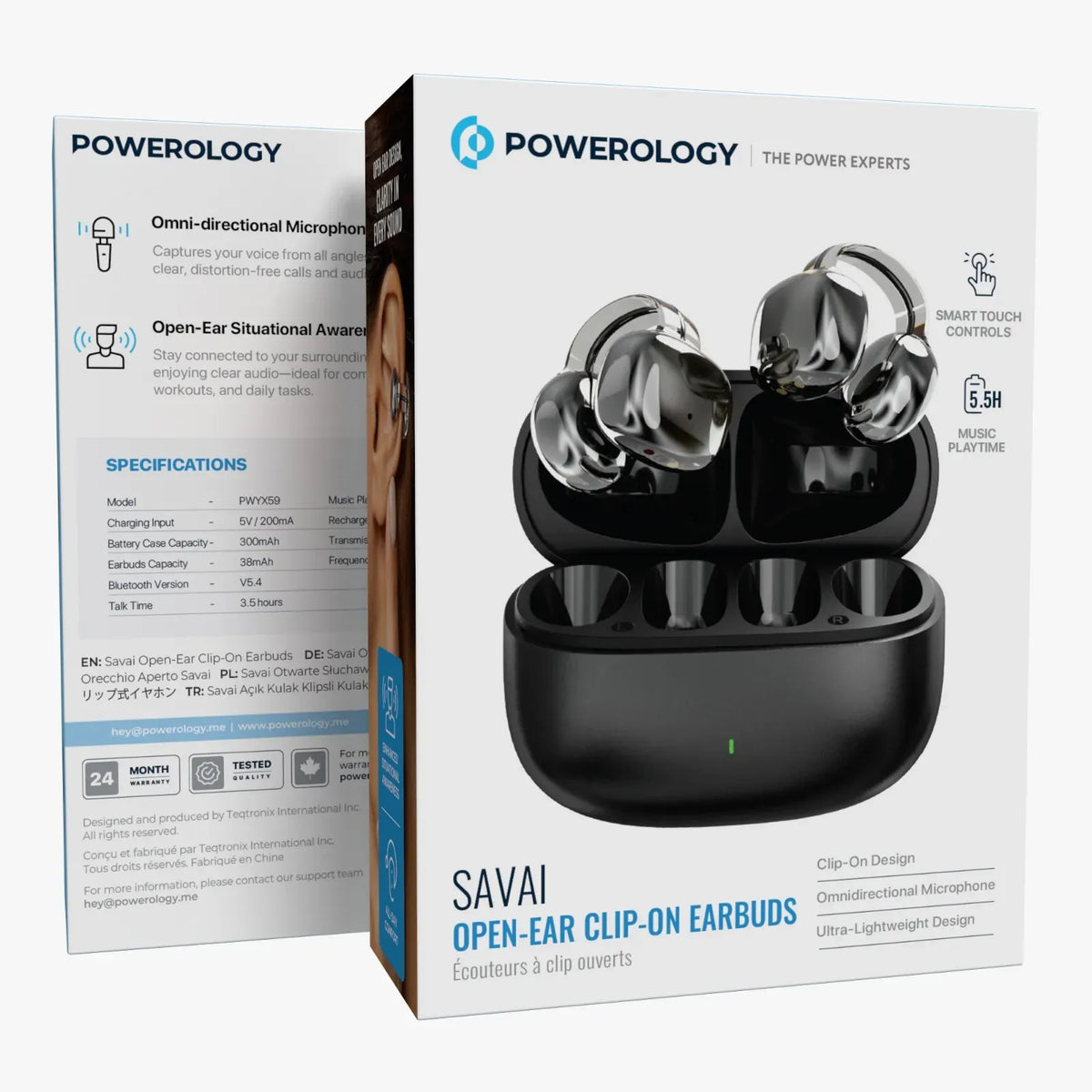 Powerology Savai Open-Ear Clip-On Earbuds - Black – image 4