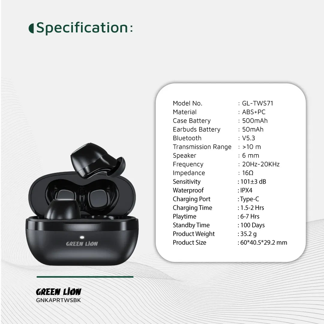 Green Lion Kaprun True Wireless Earbuds Black – image 11