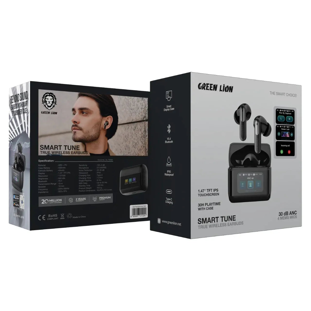 Green Lion Smart Tune True Wireless Earbuds ANC - Black – image 5