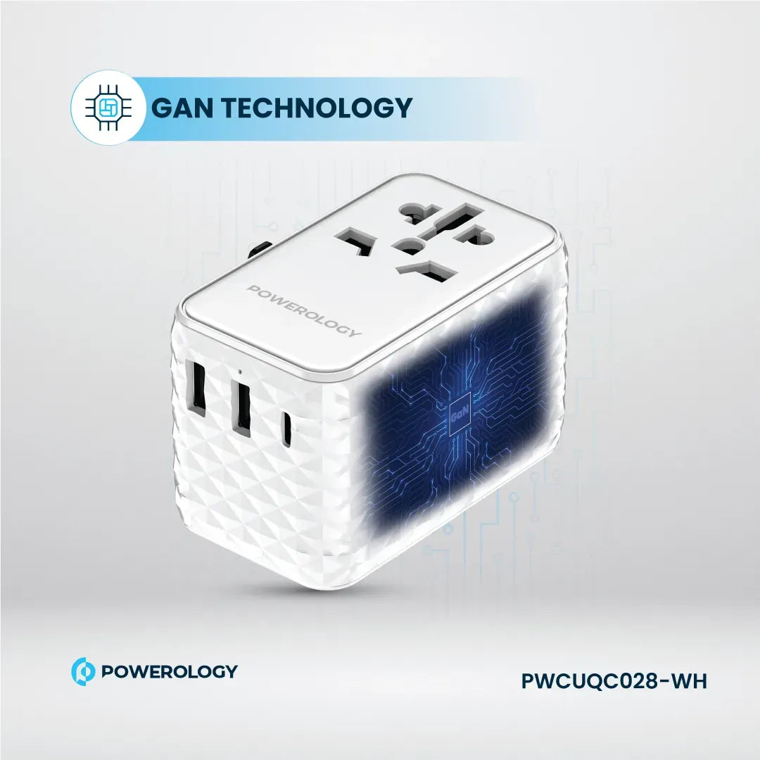 Powerology Ga N 20 W PDUniversal Adapter Retractable Type-CCable - White – image 4